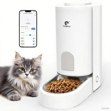 HOLAPAW Automatic Cat Feeder - 2.4G WiFi Cat Food Dispenser 3.7L Timed Pet Fe...