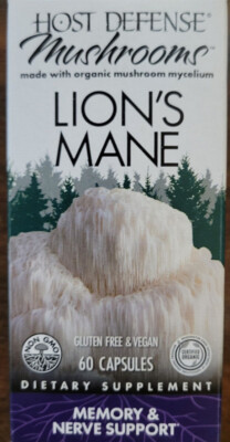 Host Defense, Lion's Mane, 60 Capsules, Exp 10/26
