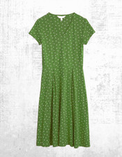 Womens Seasalt Short Sleeve Cotton Jersey Dress, Green Small Sponge Mark Vie