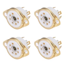 4 Pcs 7pin Tube Socket Ceramic Vacuum Tube Protect Tube Pin Socket White