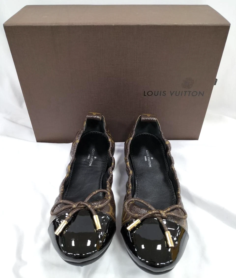 LOUIS VUITTON TRAINER Autentiche ballerine Louis Vuitton Flirty monogramma tela taglia 36 con scatola