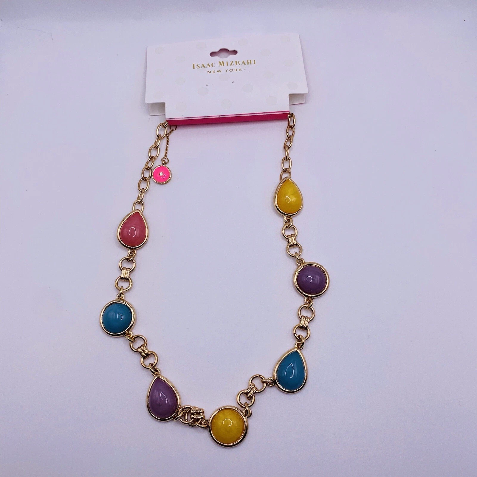 VETEMENTS Collana Isaac Mizrahi Pastello Multicolore Tono Oro 16” Nuova