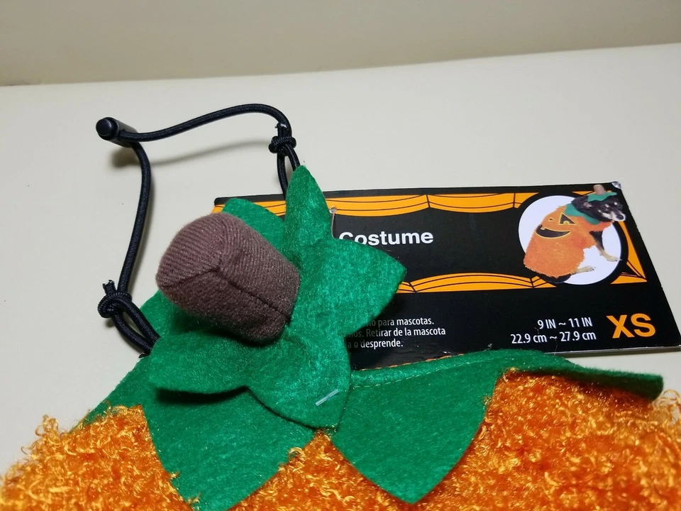 New Halloween Jack O'Lantern Pumpkin Pet Costume with Hat Size XS Simply Dog NWT - Image 3 of 4