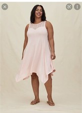 Torrid Dress Pink Peach Jersey Lace Fluted dress size 0