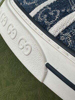 size 13G - Gucci Tennis Denim Sneakers GG print | eBay display picture 1