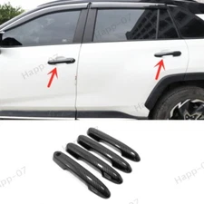 Carbon Fiber Exterior Car Door Handles Cover Trim For Toyota RAV4 2019-2023