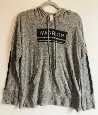 Guru Active Hoodie Women s Size Large L Gray Warrior Pullover Sweatshirt Pockets