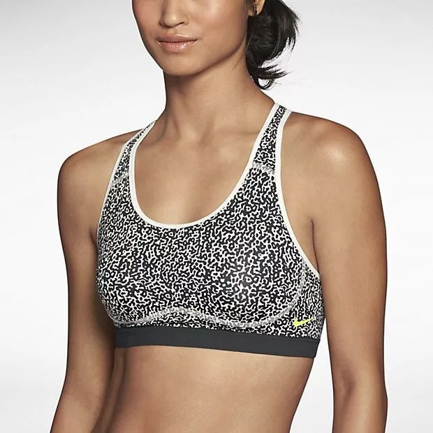 Nike Pro Fierce Mezzo Soul Cycle Black White Racerback Sports Bra Size Small