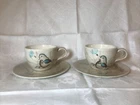 Red Wing Bob White Quail Cups & Saucers  Pottery 2 Sets (4 lots of 2 available)*