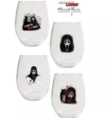 Scream Ghost Face Plastic Tumblers/ Glasses Collectible Halloween RARE Find!!!