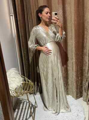 Gold Nicolle Maternity dress Size S, M, L, XL | eBay
