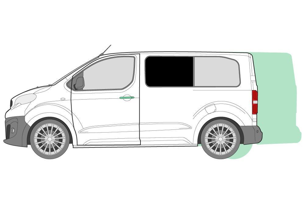 Peugeot Expert Left Front Side Window Blackout Curtain 2016 On