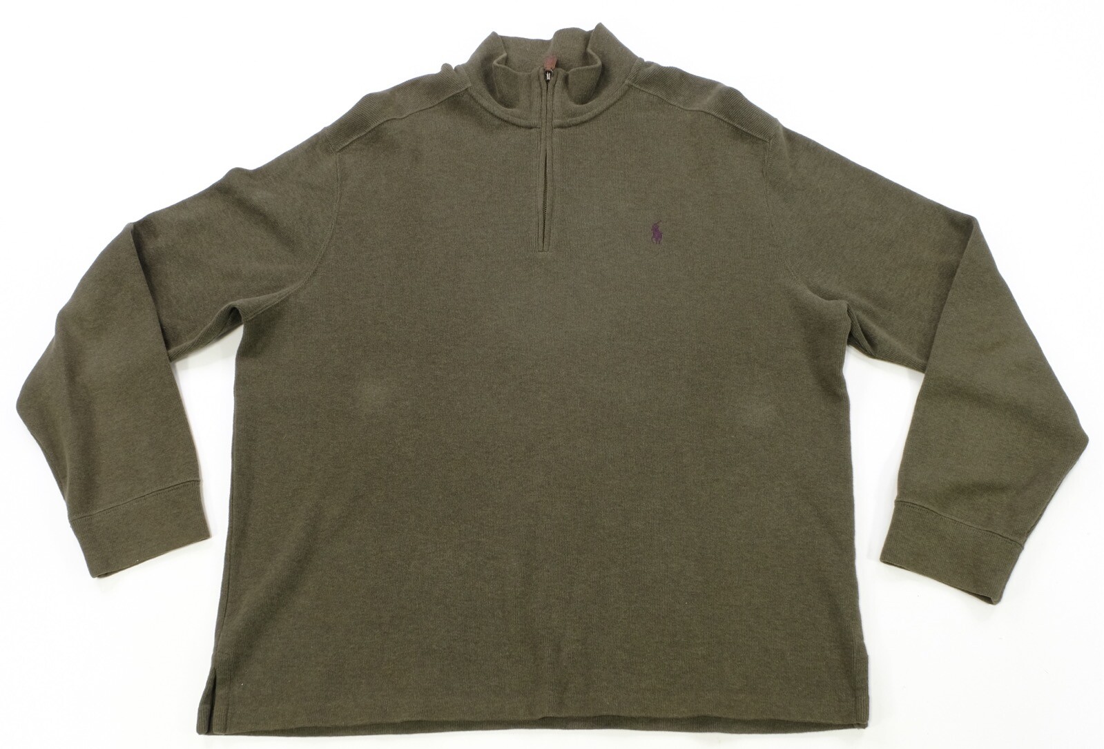 Raro maglione pullover vintage POLO RALPH LAUREN piccolo pony 1 4 zip anni 2000 verde taglia XL