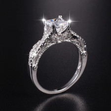 2ct Princess Cut Simulated Diamond Ring 14k White Gold Plated Infinity Stylish