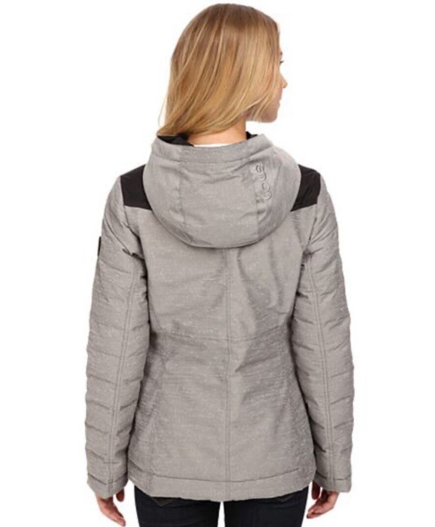 Lole Shine Meteor REVERSIBLE Black/Gray PrimaLoft Insulated Hood Winter Jacket S