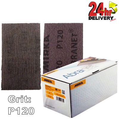Mirka Abranet 70x125mm P120 Körnung 50x HakenNLoop staubfrei schleifen Schleifstreifen