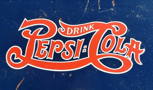 Vintage Pepsi Advertising Galvanized Metal Cooler w/ Tray Soda Pop Sign Gas Oil