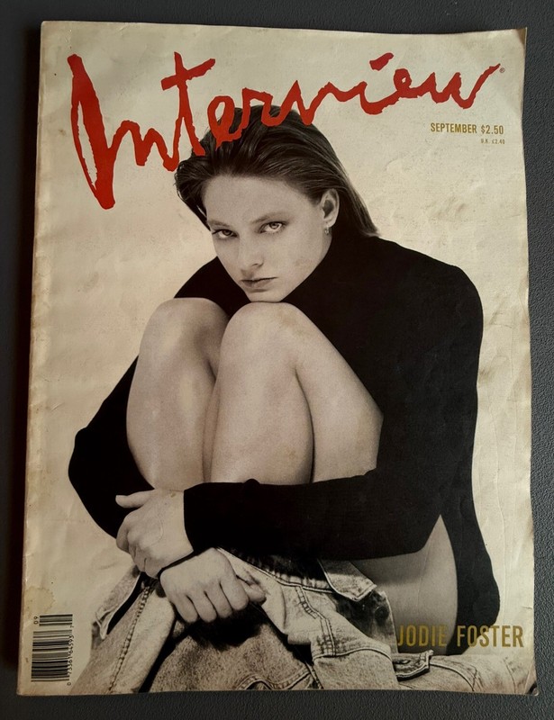 Andy Warhol's Interview Magazine Jodie Foster  Cover September 1989 Good Cond.