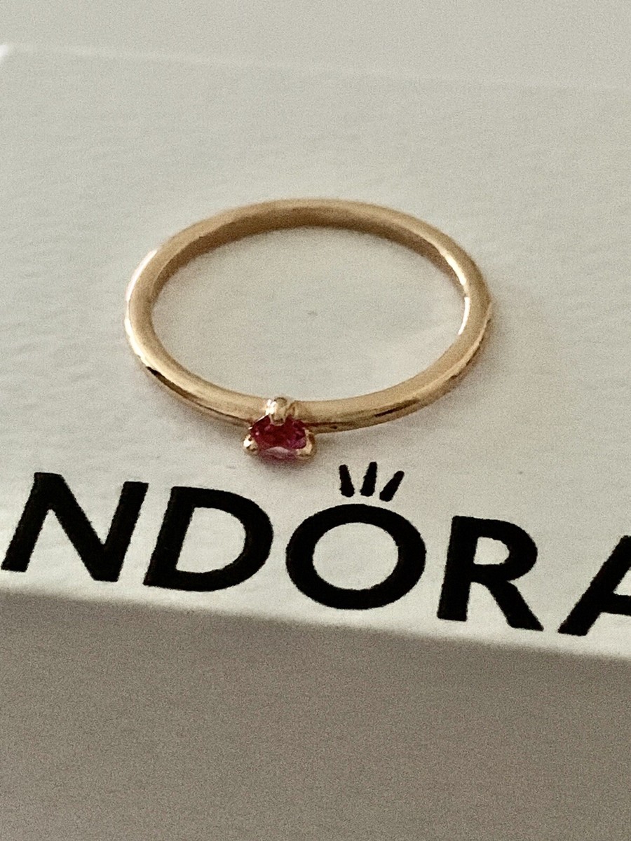 Pandora Sterling Silver Rose Gold Plated Ring With Purple Stone