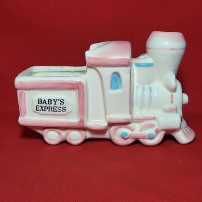 Vintage Baby Express Train Planter Vase Nursery Decor
