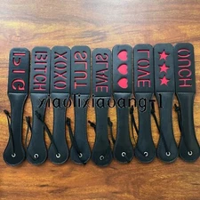 Double Layer PU Leather Binding Spanking Paddle Whip Flogger Horse Riding