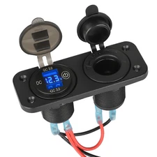 Car Cigarette Lighter Socket Outlet Power Adapter Dual USB Car Charger DC 12-24V