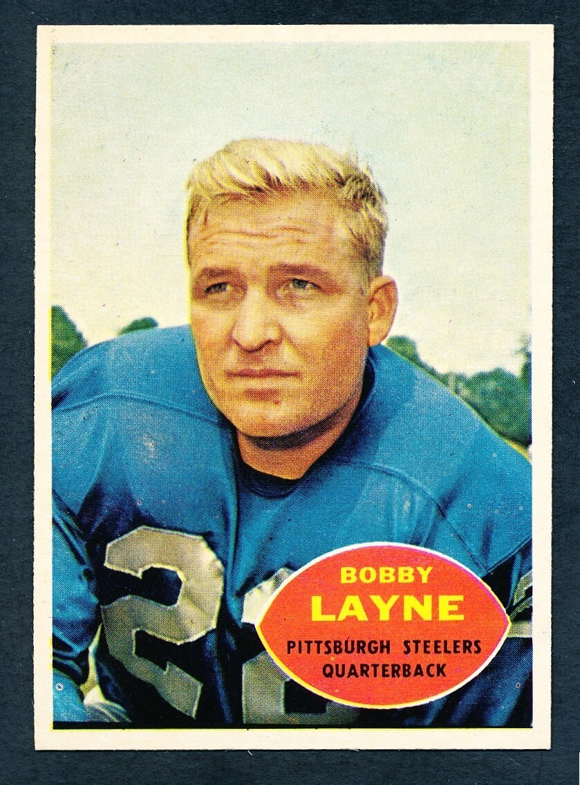1960 Topps Football #93 Bobby Layne Card Near Mint to Mint Condition  