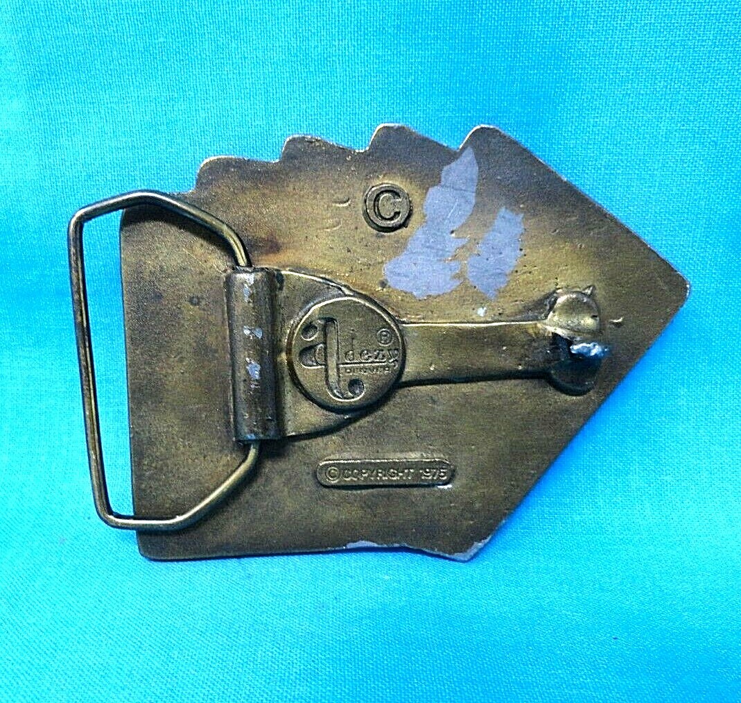 Las Vegas Nevada Belt Buckle Gambler Royal Flush Vtg … Gem