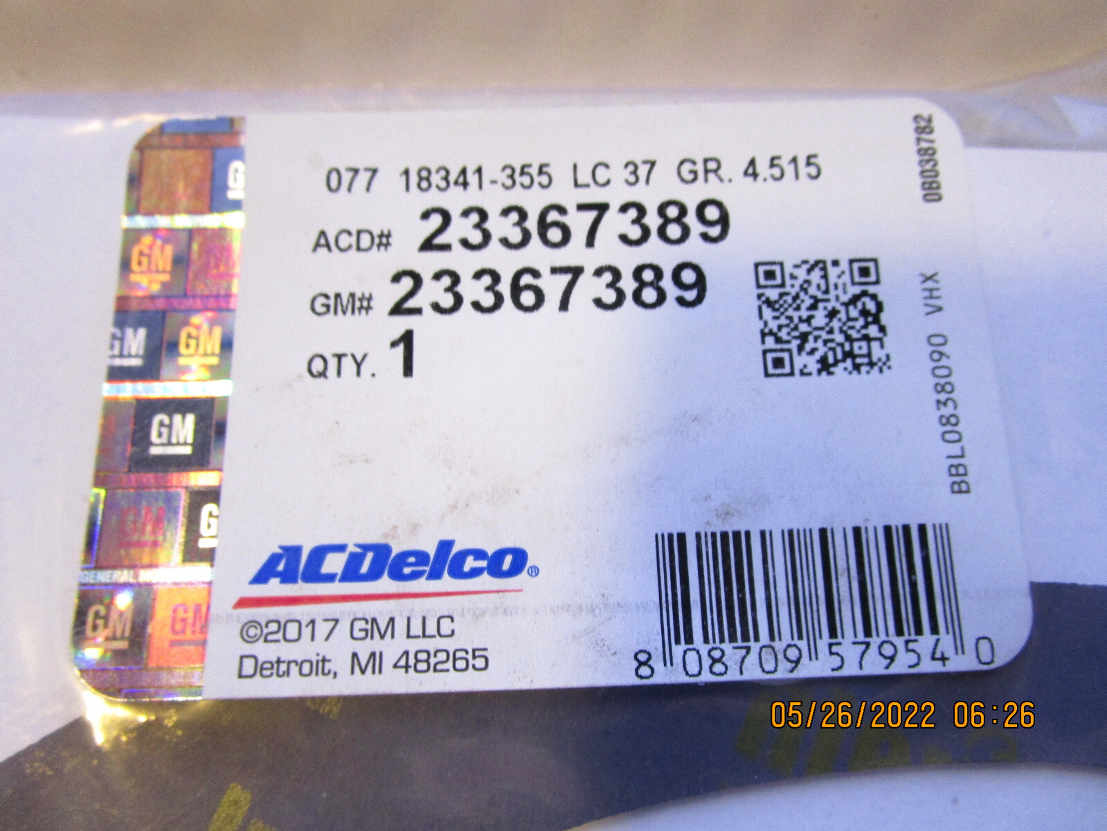Transfer Case Adapter Gasket ACDelco GM Original Equipment 23367389 for