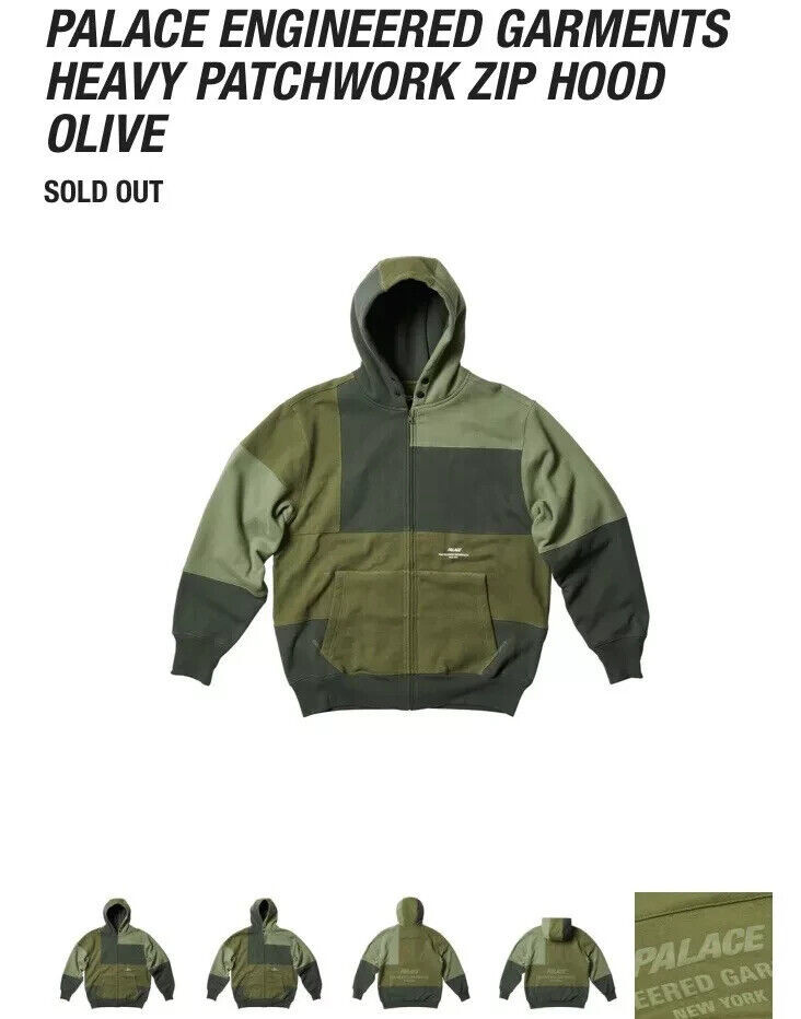 Palace Engineered Garments Patchwork Zip Hood Oli… - image 8