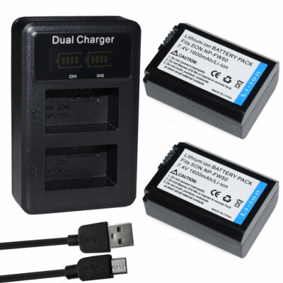 Battery OR LCD Charger fo Sony A6000 A6400 A6500 A7r A7 A7S A7II A7SII A7RII