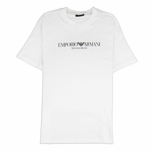 Emporio Armani The Eagle Brand Logo Printed T Shirt White 0100 | eBay