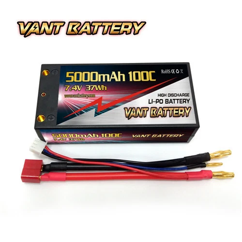 2x VANT 5000mAh 2S 7.4 100C-200C Shorty LiPo Battery gens ace losi 22 orion b44 - Image 2 of 2