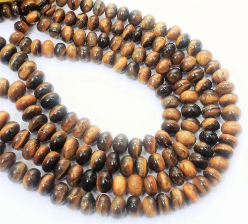 Natural AAA Tiger Eye smooth rondelle Shape Beads, 16" 6-12mm Tiger eye smooth - Picture 6 of 10