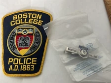 Boston College Police Massachusetts collectable patch and Custom made tie bar.