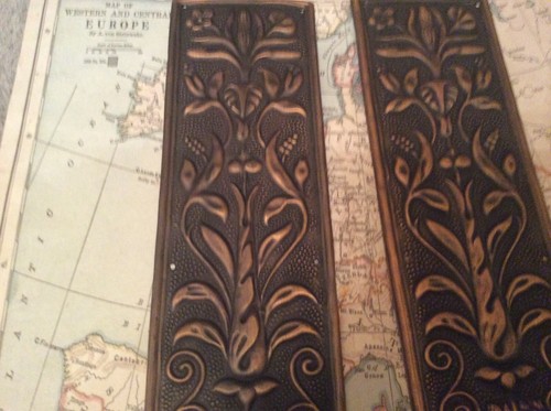 Reclaimed Solid Brass Door Finger Plates Antque Copper finish Large Oblong 1 - Picture 3 of 4