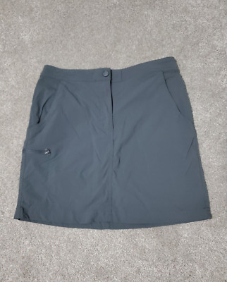 LL Bean Skirt Womens Size 4 Gray Nylon Spandex Pockets Casual Zipper NEW