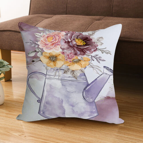 Cushion Case Invisible Zipper Replacement Flower Pattern Cushion Cover Square - Photo 1/32
