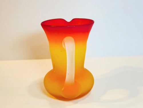 Vintage MCM Pilgrim Satin Amberina Glass Creamer 3.5"H - Read - Picture 4 of 9