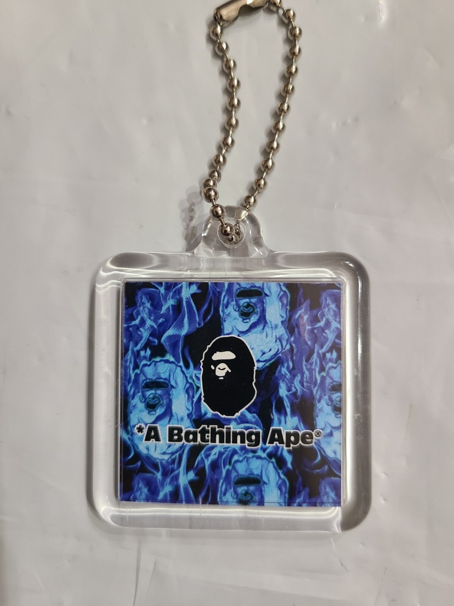 BAPE - A BATHING APE, World Gone Mad, *RARE* Blue Flame Keychain
