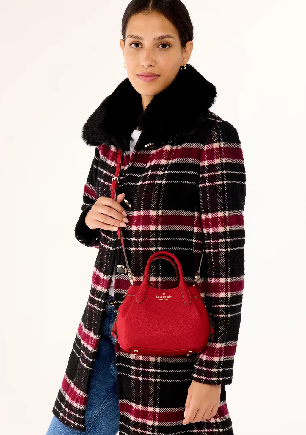 Borsa a tracolla nuova con scatola Kate Spade gnocco pelle rossa SM KI859 borsa regalo F