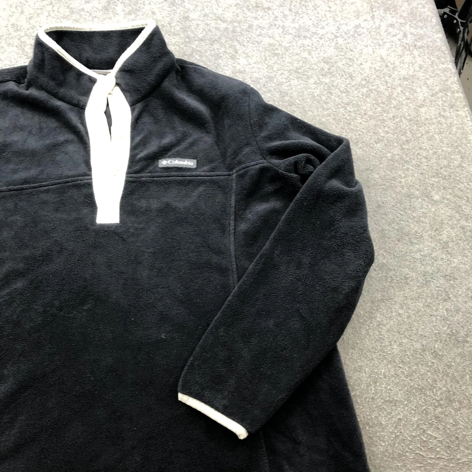 Pullover Columbia para mujer 1X negro en contraste a presión media tapeta manga larga polar Foto 3 de 4