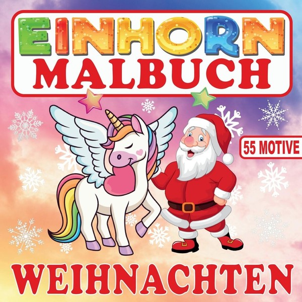 Einhorn Malbuch Weihnachten Mit 55 Motiven S&L Inspirations Lounge-image