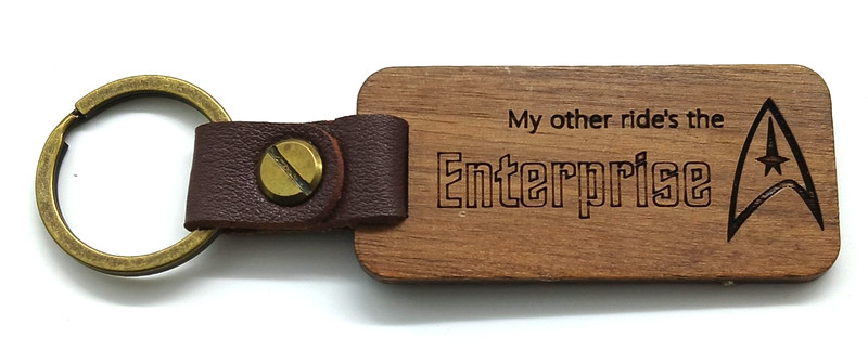 Vintage "My Other Rides The Enterprise" Star Trek Keyring Keychain