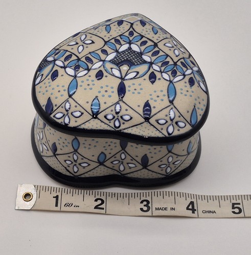 Javier Servin Heart Pottery Trinket Box Bowl Mexico Handmade Signed Dish W Lid - Picture 13 of 15