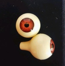 Vintage La Sioux Acrylic Doll Eyes Round Brown 22mm