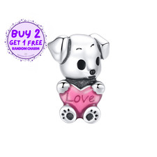 Pet Holding Heart Charm For Bracelet, Puppy Charm, Dog Charm, Gift For Women