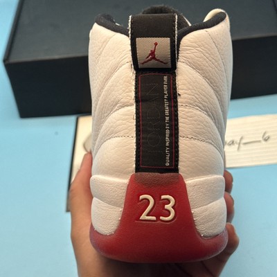 Air Jordan Retro 12 2009 White Varsity Red m8.5 823233116115  display picture 1