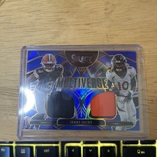 2025 Panini Select Blue Prizm Multiverse Jerry Jeudy Double Patch Browns/Broncos