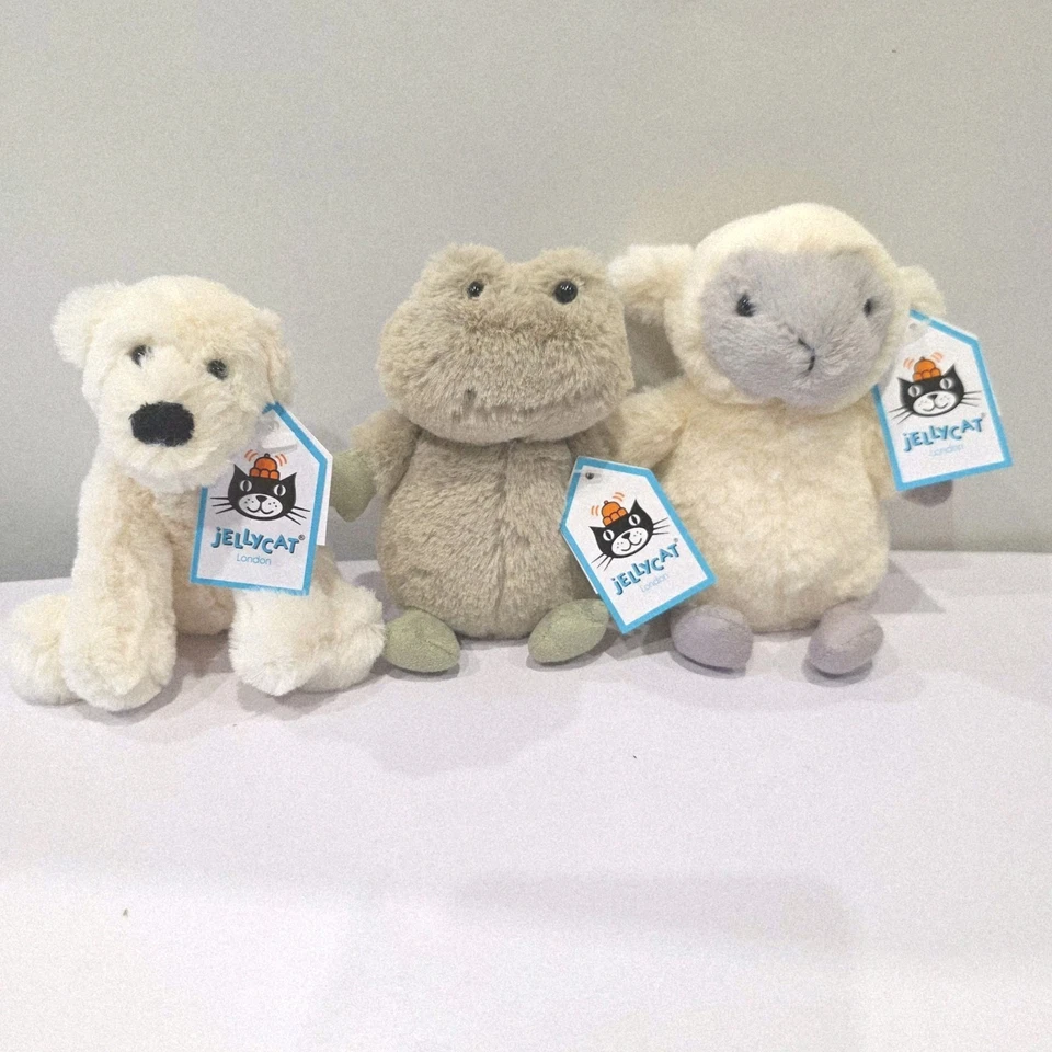 Jellycat Nippit Lamb Perry Polar Bear Nippit Frog Bundle tiny